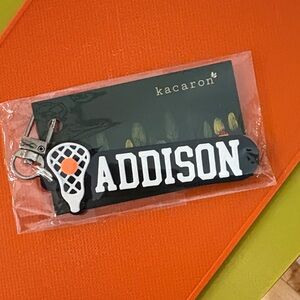 Personalized Girl’s Lacrosse Name Keychain - Addison